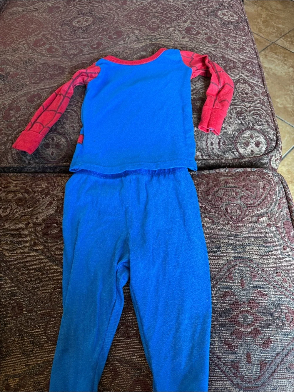 Kids Spider Superhero Costume Pajama Set - Red & Blue